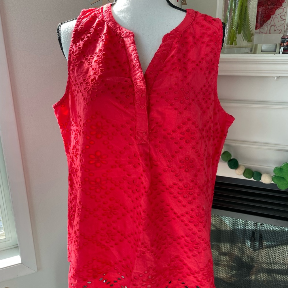 Crown & Ivy Eyelet Top